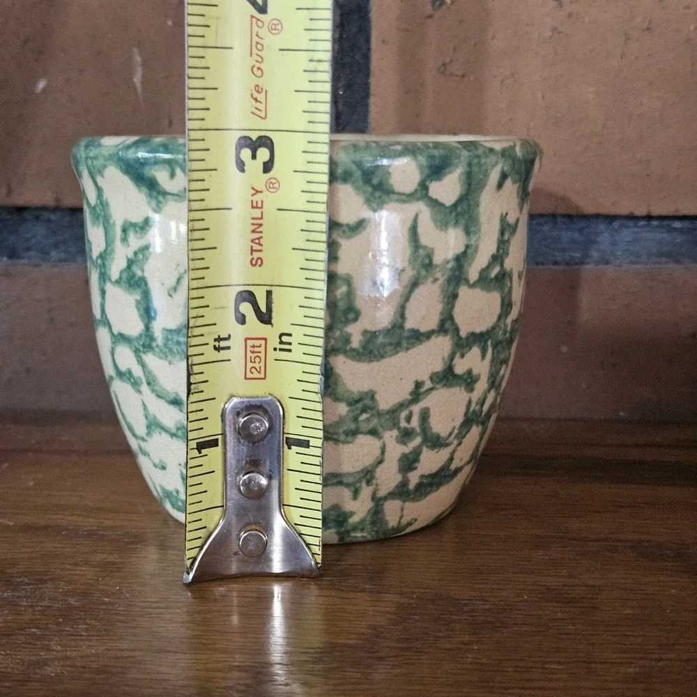Vintage Roseville Spongeware 10 oz Kitchen Crock USA 3